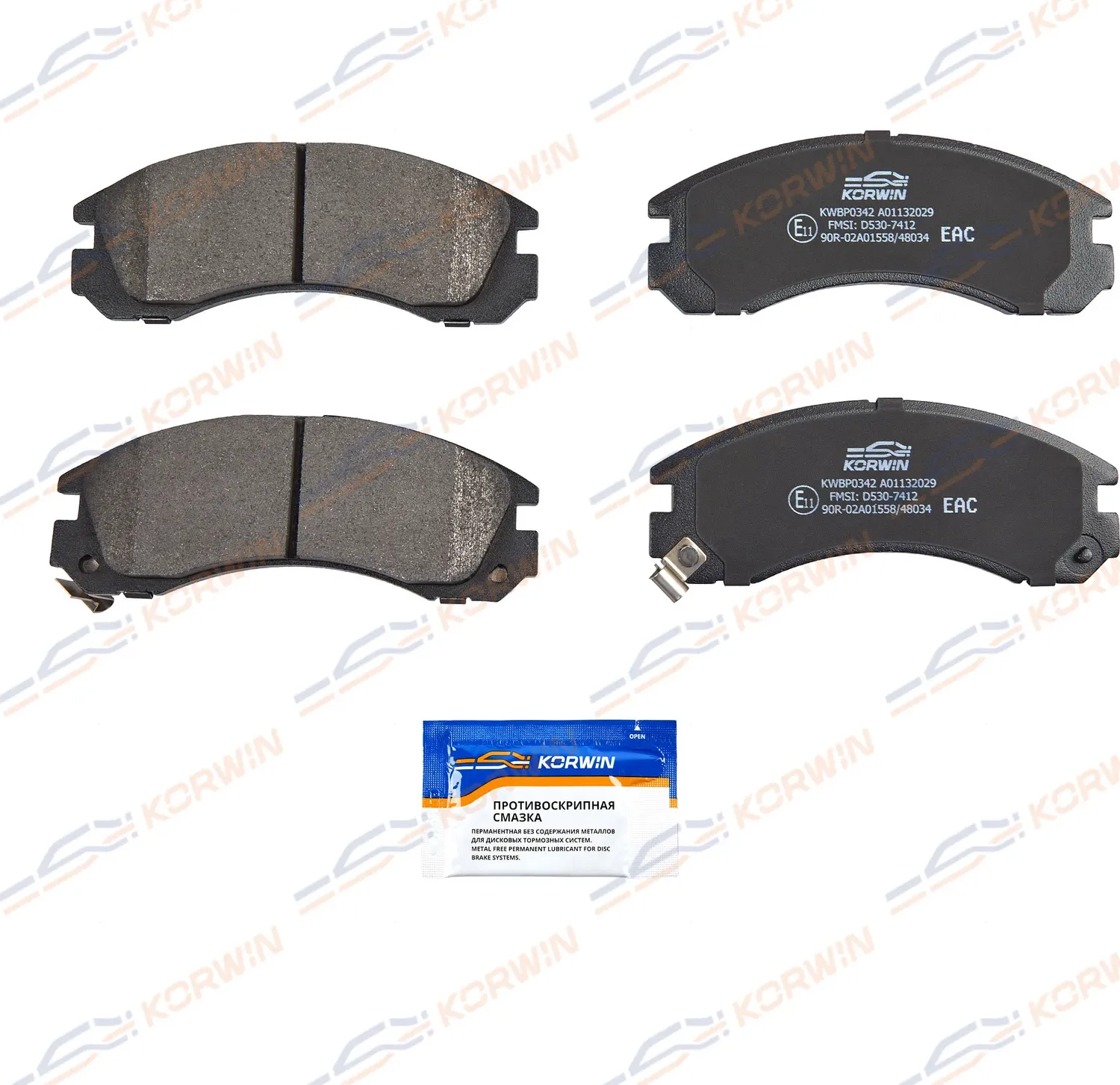 Колодки тормозные перед. Mitsubishi ASX 10-/Outlander I-III (01-)/C-Crosser 07 (Korwin). Артикул KWBP0342