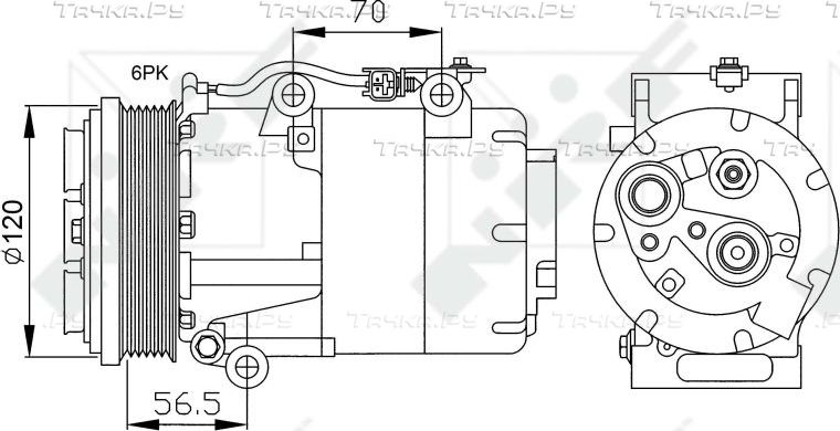 Компрессор кондиционера NRF EASY FIT для Ford Focus II 2004-2012. Артикул 32250