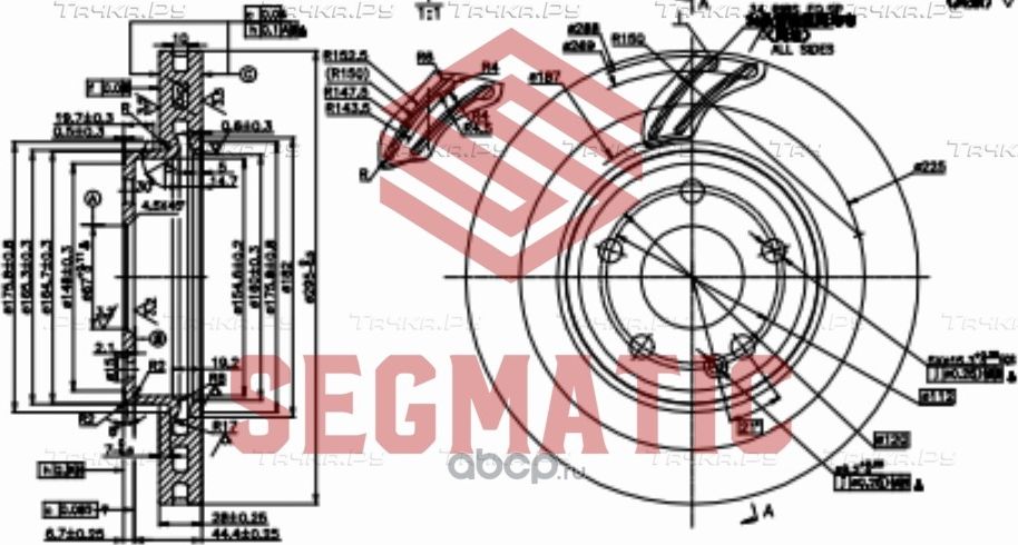 ДИСК ТОРМОЗНОЙ (Segmatic). Артикул SBD30093356