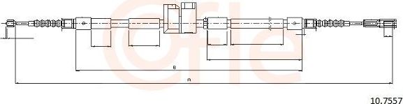 Трос ручника (тросик ручного тормоза) Cofle. Артикул 92.10.7557