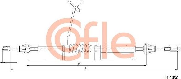 Трос ручника (тросик ручного тормоза) Cofle. Артикул 92.11.5680