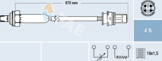 Лямбда-зонд (кислородный датчик) FAE для BMW 7 III (E38) 1995-2001. Артикул 77190