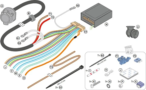 Универсальный комплект электрооборудования Aragon 513 PLUS, 2 поколение (13 PINS). Артикул KAJ13P0