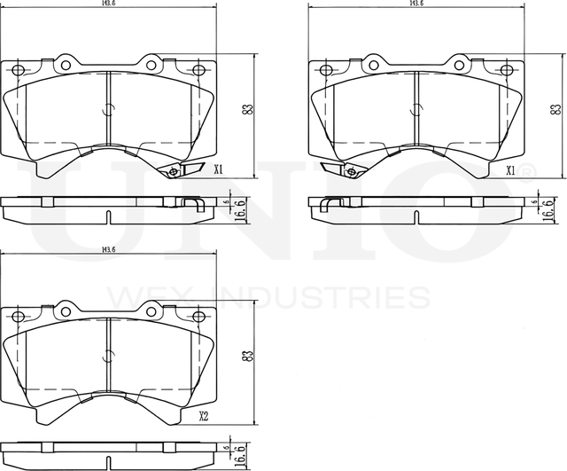 Колодки тормозные дисковые, комплект (Unio). Артикул BRP-20072