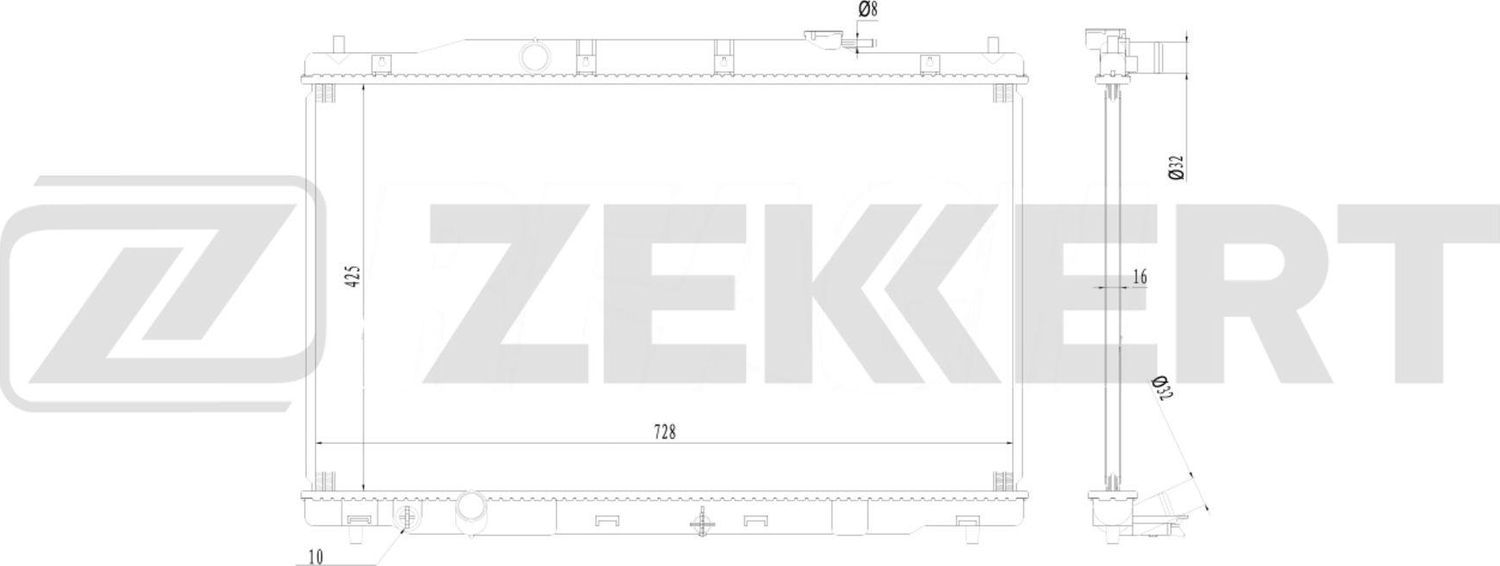 Радиатор охлаждения двигателя Zekkert (алюминий). Артикул MK-1642