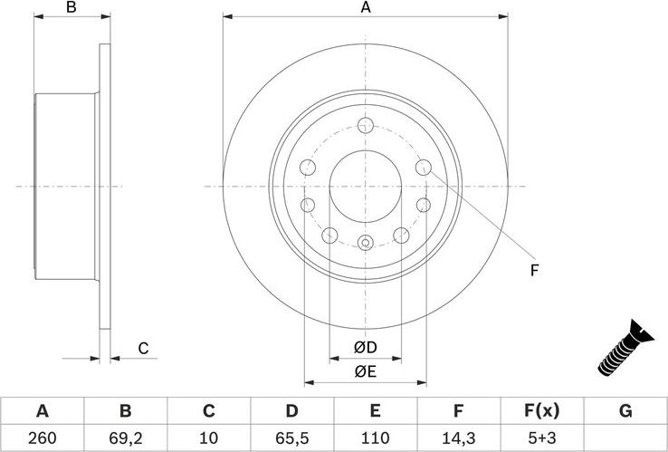 Тормозной диск Bosch. Артикул 0 986 478 430