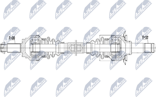 Полуось (привод в сборе, приводной вал) NTY для BMW 7 V (F01/F02/F04) 2008-2015. Артикул NPW-BM-042