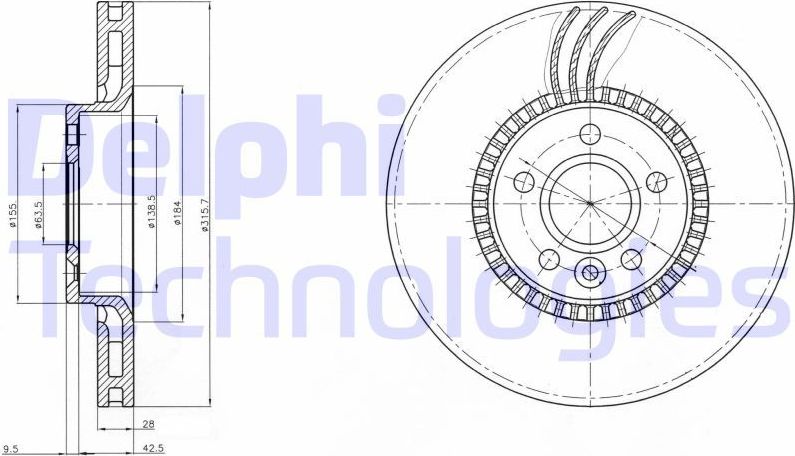 Тормозной диск Delphi. Артикул BG4123