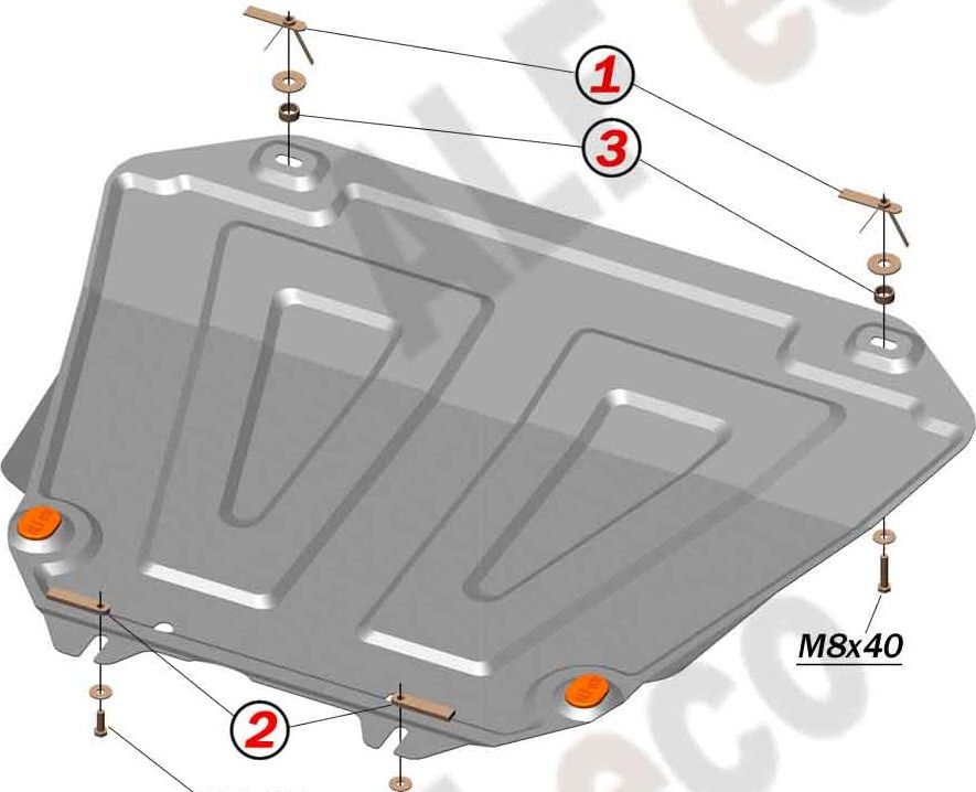 Защита алюминиевая Alfeco для картера и КПП Lifan Solano I,II 2008-2026. Артикул ALF.35.09al