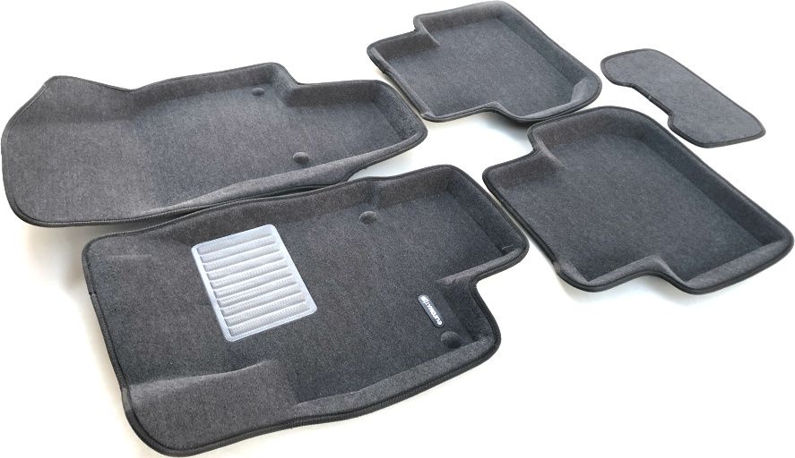 Коврики текстильные Euromat 3D Business для салона (Удлиненные) Volkswagen Tiguan II 2016-2026 Темно-серые. Артикул EMC3D-005415G