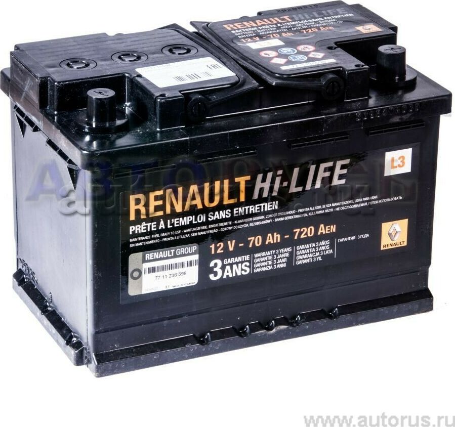 Аккумулятор Renault. Артикул 7711238598