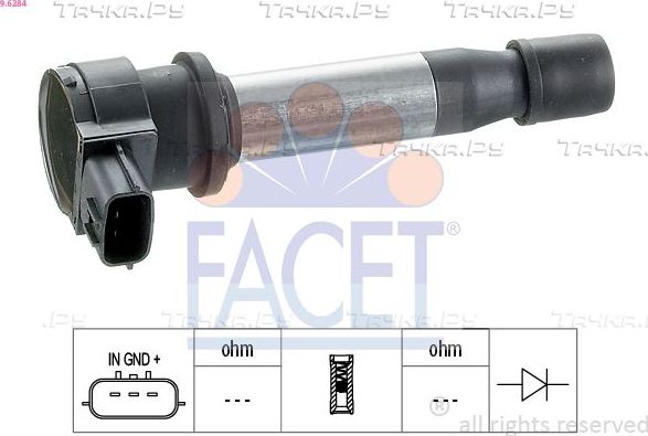 Катушка зажигания Facet Made in Italy - OE Equivalent для Fiat Barchetta I 1995-2005. Артикул 9.6284