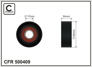 Натяжной ролик (натяжитель) приводного поликлинового ремня Caffaro для Audi S1 I (8X) 2014-2018. Артикул 500409