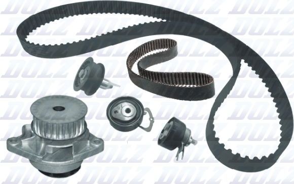 Помпа (водяной насос) с комплектом ремня ГРМ Dolz для Volkswagen Golf VI 2007-2013. Артикул KD080