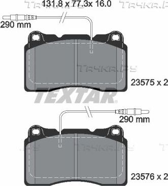 Тормозные колодки Textar Q+. Артикул 2357501