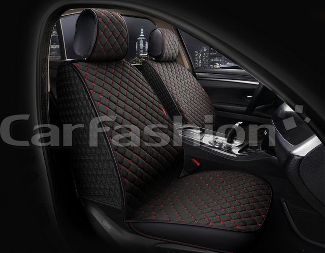 Накидки универсальные CarFashion Cube Front для авто, цвет Черный/Черный/Красный. Артикул 26165