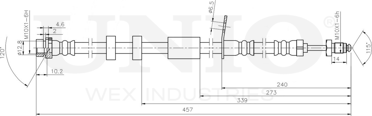 Шланг тормозной (Unio). Артикул BRH-10094