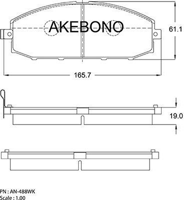 Тормозные колодки Akebono Standard. Артикул AN-488WK