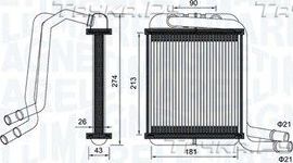 Радиатор отопителя (печки) Magneti Marelli. Артикул 350218458000