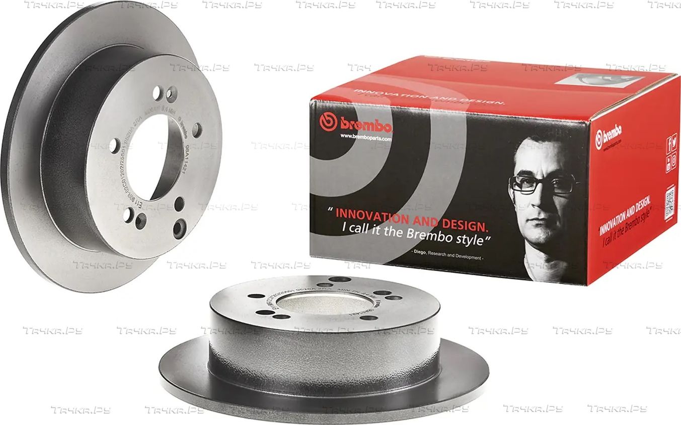 Тормозной диск Brembo PRIME LINE - UV Coated задний для Kia Magentis II 2005-2010. Артикул 08.A114.21