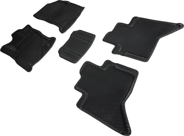 Коврики Seintex 3D EVA Ромб для салона Toyota Hilux VIII 2015-2026 ЧЕРНЫЕ. Артикул 95354