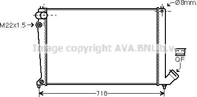 Радиатор охлаждения двигателя AVA. Артикул CNA2105