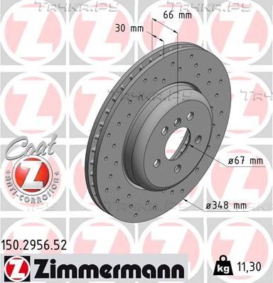 Тормозной диск Zimmermann Sport Coat Z передний для BMW 7 VI (G11/G12) 2015-2026. Артикул 150.2956.52