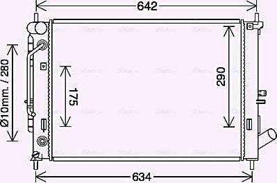 Радиатор охлаждения двигателя AVA. Артикул HY2465