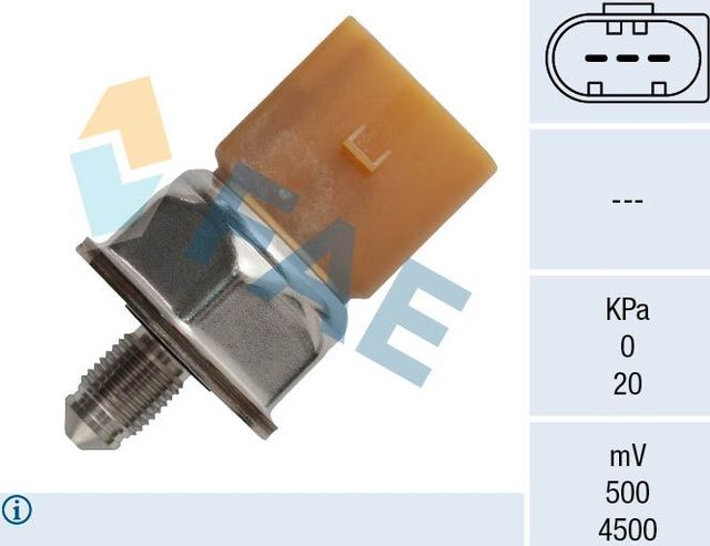 Датчик давления топлива FAE для Volkswagen Touareg II 2010-2018. Артикул 15608