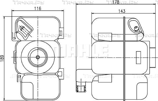 Расширительный бачок Mahle Behr для Volvo S80 I 1998-2008. Артикул CRT 206 000S