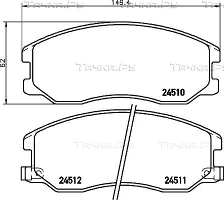Тормозные колодки Hella NAO. Артикул 8DB 355 028-581