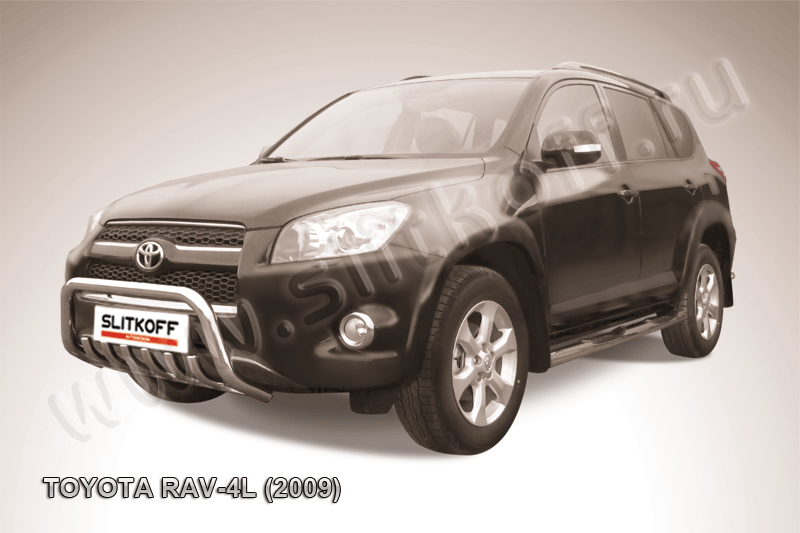 Кенгурятник Slitkoff d57 низкий c защитой картера для Toyota RAV4 III LWB 2009-2010. Артикул TR409L-003