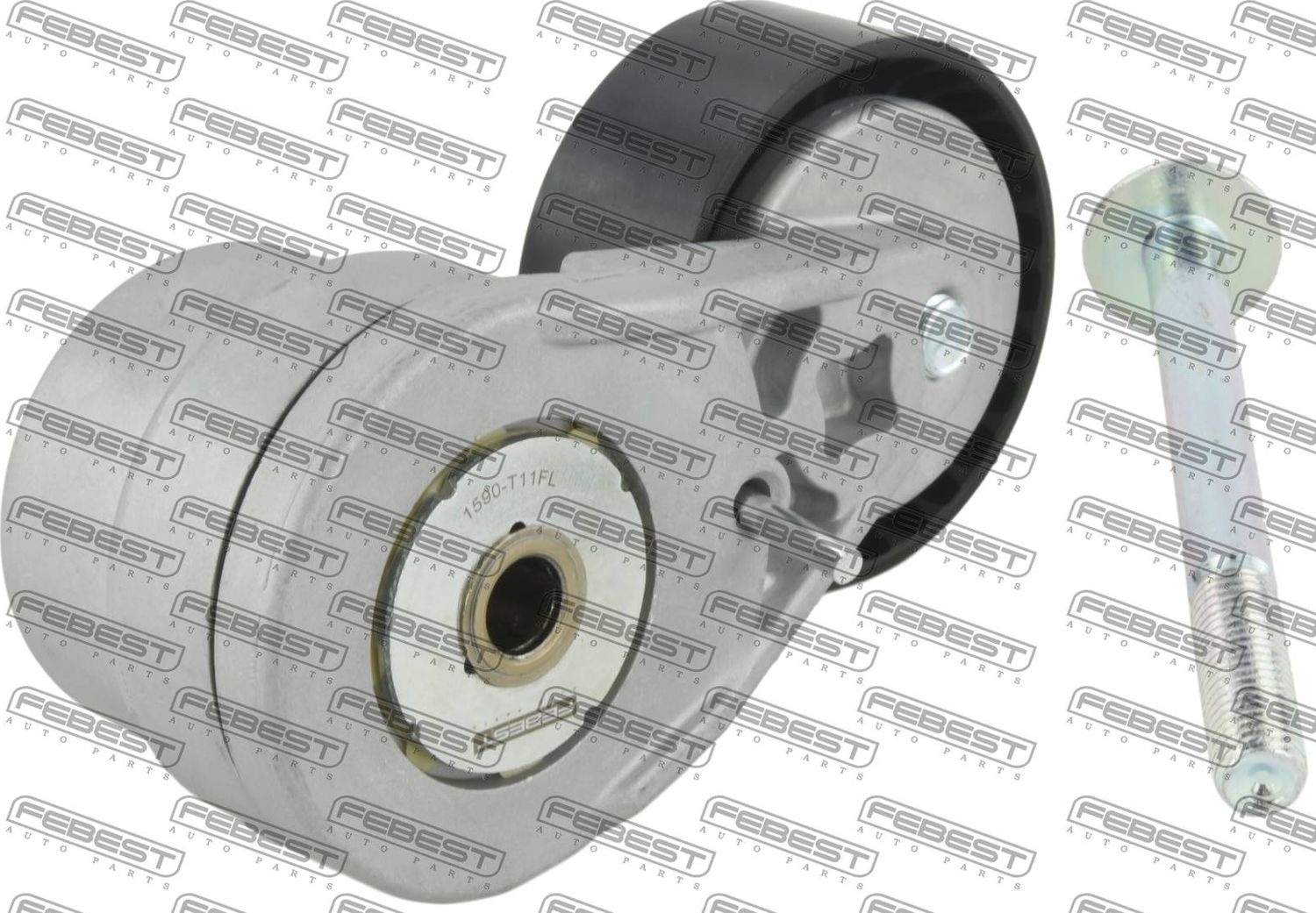 Натяжной ролик (натяжитель) приводного клинового зубчатого ремня Febest. Артикул 1590-T11FL