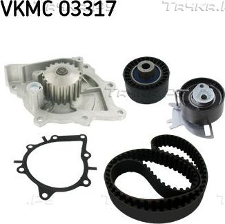 Помпа (водяной насос) с комплектом ремня ГРМ SKF для Peugeot 308 II 2013-2026. Артикул VKMC 03317