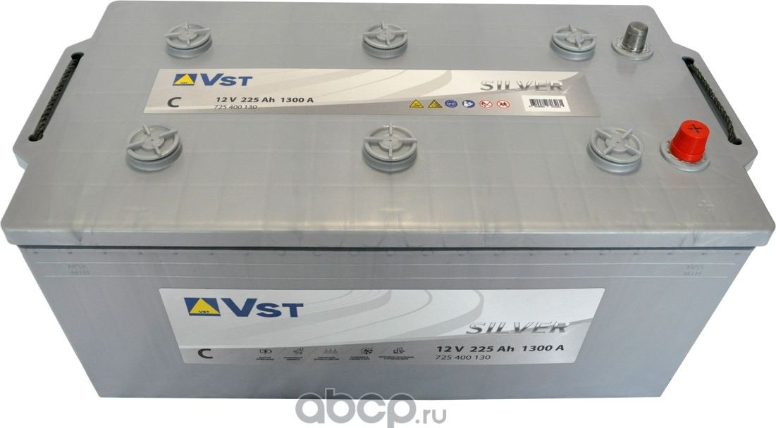 АККУМУЛЯТОРНАЯ БАТАРЕЯ! 6СТ-225 SILVER 225AH 1300A + СЛЕВА 512Х275Х239/ (VST). Артикул 725400130
