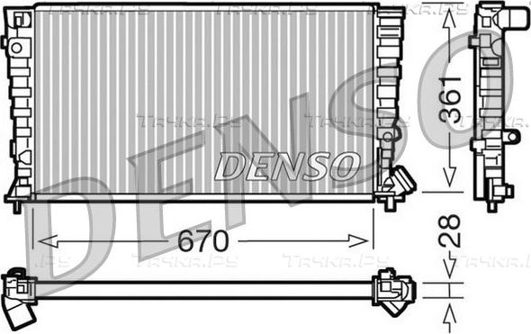 Радиатор охлаждения двигателя Denso (алюминий). Артикул DRM07030