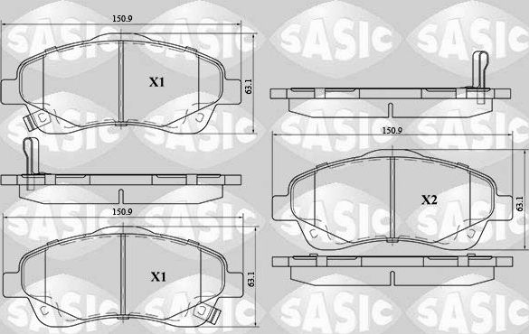 Тормозные колодки Sasic. Артикул 6216017