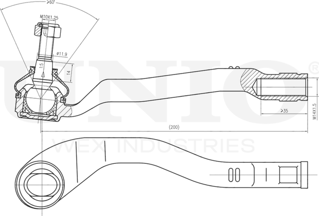 Наконечник рулевой тяги (Unio). Артикул SSP-10107