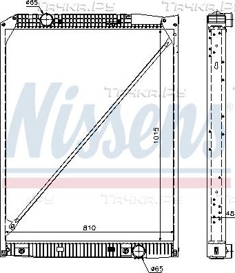 Радиатор охлаждения двигателя Nissens. Артикул 67189