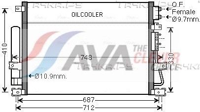 Радиатор кондиционера (конденсатор) AVA (алюминий) для Chrysler 300C II 2011-2026. Артикул CRA5124D