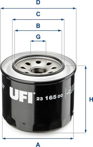 Масляный фильтр UFI для Mitsubishi Colt VI (Z20/Z30) 2006-2008. Артикул 23.165.00