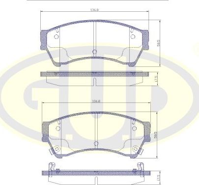 Тормозные колодки G.U.D.. Артикул GBP119602