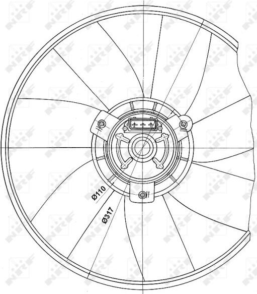 Вентилятор радиатора двигателя NRF для Volkswagen Vento 1991-1998. Артикул 47660