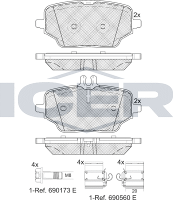 Тормозные колодки Icer. Артикул 182392