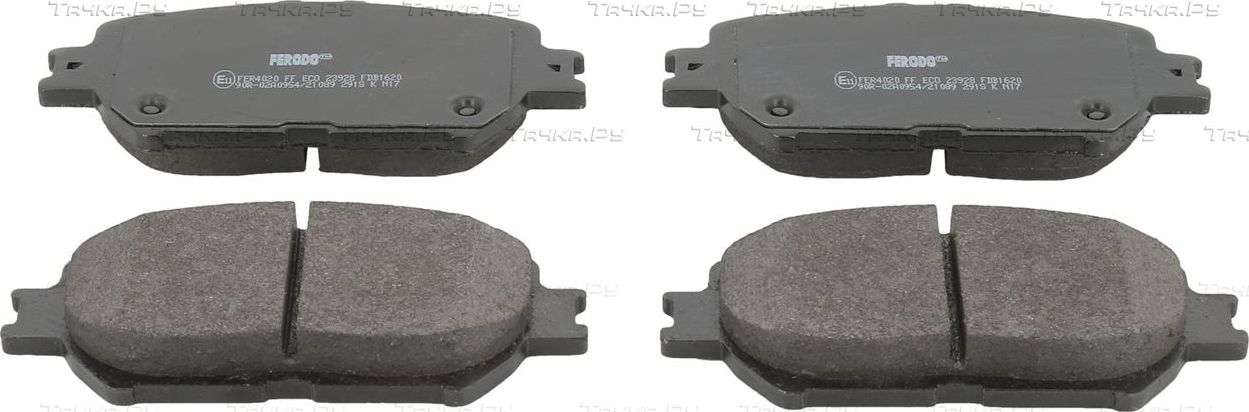 Тормозные колодки Ferodo Premier Eco Friction передние для Toyota Camry 30 (V30, XV30) 2001-2006. Артикул FDB1620