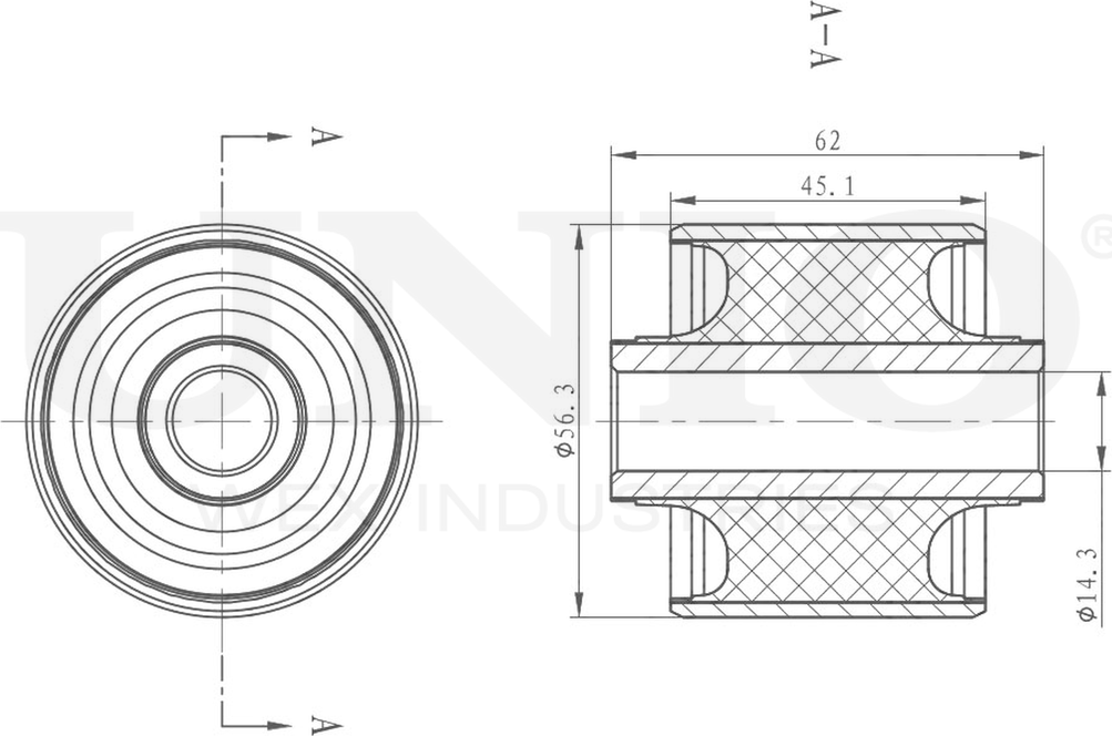 Сайлентблок рычага подвески (Unio). Артикул RMP-20313