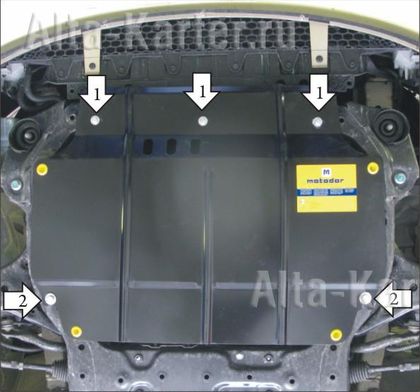 Защита Мотодор для картера, КПП Hyundai Verna III 2006-2009. Артикул 00930
