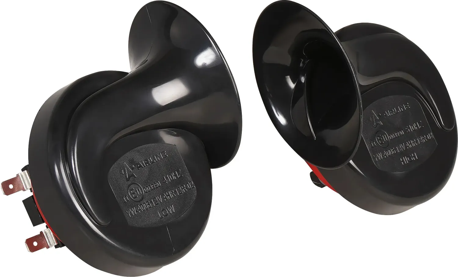 Сигнал звуковой рупорный 90мм 410/510Гц 118дБ 12В LOW/HIGH комплект  (AHR-12R-02) (Airline). Артикул ahr-12r-02