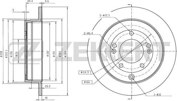 Тормозной диск Zekkert. Артикул BS-5957