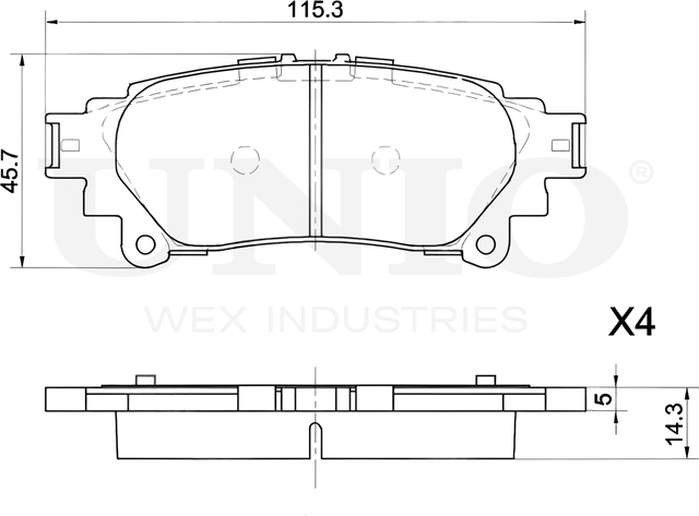 Колодки тормозные дисковые, комплект (Unio). Артикул BRP-20450